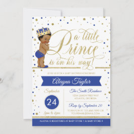 Little Prince Baby Shower Inbjudan, Faux Glitter Inbjudningar