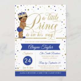 Little Prince Baby Shower Inbjudan, Faux Glitter Inbjudningar