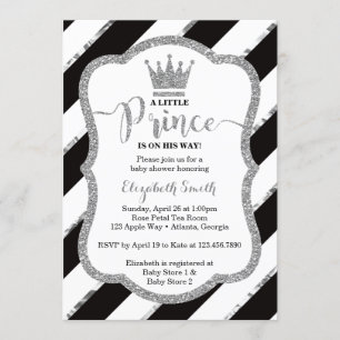 Little Prince Baby Shower Inbjudan, Faux Glitter Inbjudningar