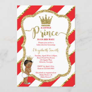 Little Prince Baby Shower Inbjudan, Faux Glitter Inbjudningar
