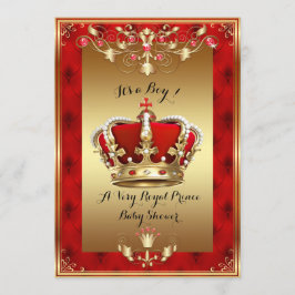 Little Prince Baby Shower-inbjudan,guld,rött Inbjudningar