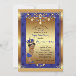 Little Prince Baby Shower-inbjudan, Royal Blue Inbjudningar