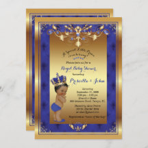 Little Prince Baby Shower-inbjudan, Royal Blue