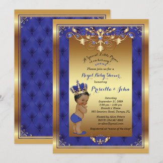 Little Prince Baby Shower-inbjudan, Royal Blue Inbjudningar