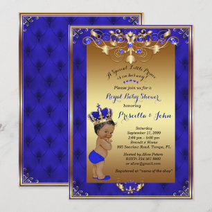 Little Prince Baby Shower-inbjudan, Royal Blue Inbjudningar