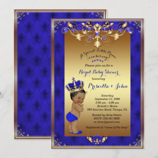 Little Prince Baby Shower-inbjudan, Royal Blue Inbjudningar