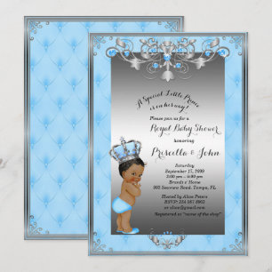 Little Prince Baby Shower-inbjudan, Royal SILVER Inbjudningar