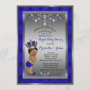 Little Prince Baby Shower-inbjudan, Royal SILVER Inbjudningar