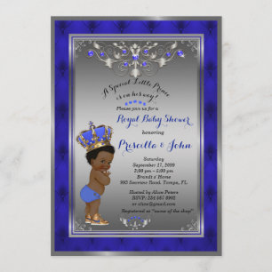 Little Prince Baby Shower-inbjudan, Royal SILVER Inbjudningar