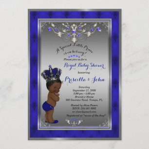 Little Prince Baby Shower-inbjudan, Royal SILVER Inbjudningar