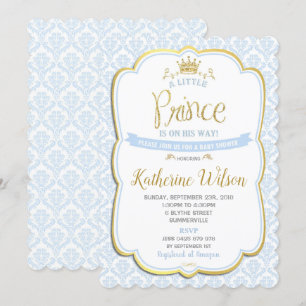Little Prince Baby Shower-inbjudningar Boy Blue Inbjudningar