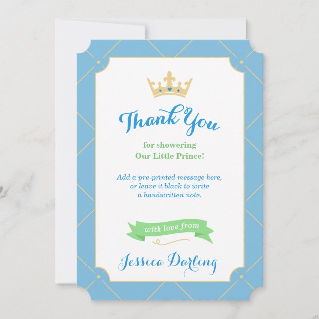 Little Prince Baby Shower Tack Cards Kort (Framsida)