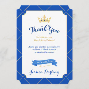Little Prince Baby Shower Tack Cards   ROYAL Kort