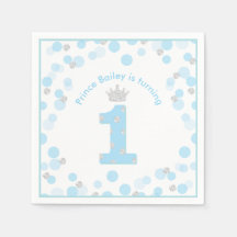 Little Prince Blue Silver 1st Birthday Party