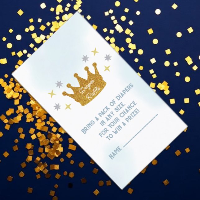 Little Prince Boy Baby Shower Diaper Raffle Tilläggskort (Skapare uppladdad)