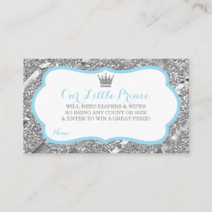 Little Prince Diaper Raffle Biljett, Faux Glitter Tilläggskort