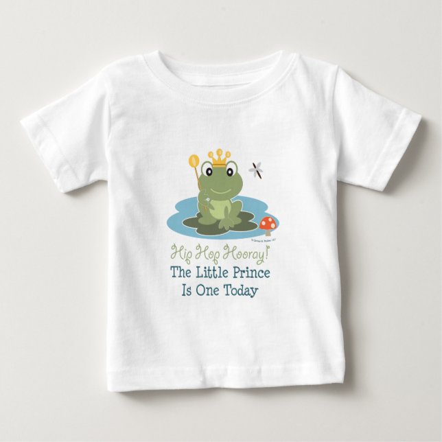 Little Prince Frog 1st Birthday Boy T-skjorta T Shirt (Framsida)