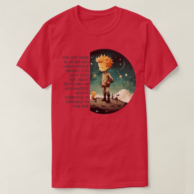 Little Prince Le Petit Prince childrens bokar T Shirt (Design framsida)