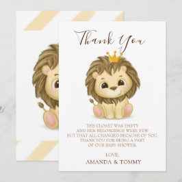 Little Prince Lejonare Boy Baby Shower Tack Kort
