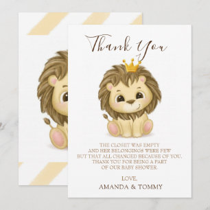 Little Prince Lejonare Boy Baby Shower Tack Kort