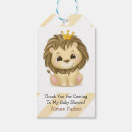 Little Prince Lejonare Boy Baby Shower Tack Presentetikett