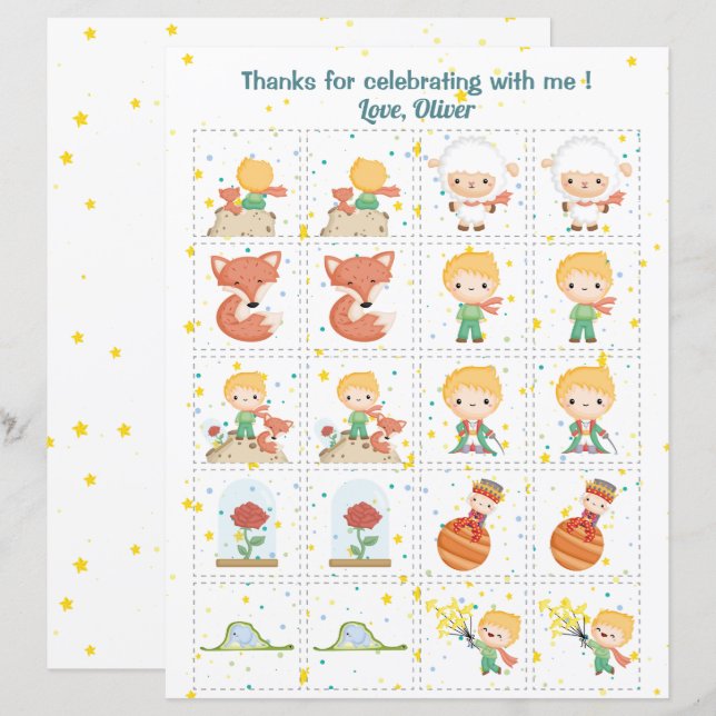 Little Prince Memory Game Le Petit Prince (Fram/baksida)