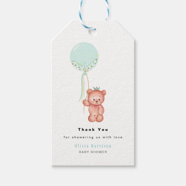 Little Prince Nalle Baby Shower Tack Presentetikett (Framsidan)