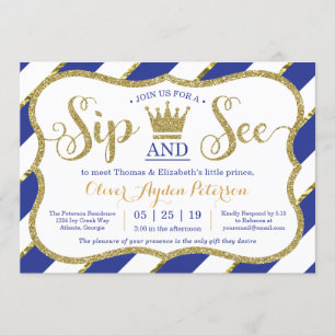 Little Prince Sip och See Baby Shower-inbjudan Inbjudningar