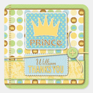 Little Prince Square Sticker B Fyrkantigt Klistermärke