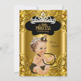 Little Princess är på väg till Baby Shower Brunett Inbjudningar