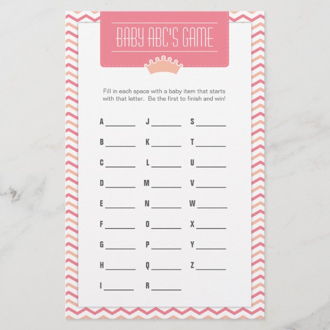 Little Princess Baby Shower ABCs Game (Framsida)