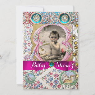 LITTLE PRINCESS BABY SHOWER BLOMMIGT GEMSTONES INBJUDNINGAR