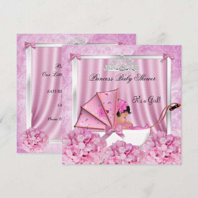Little Princess Baby Shower Girl African American Inbjudningar (Fram/baksida)