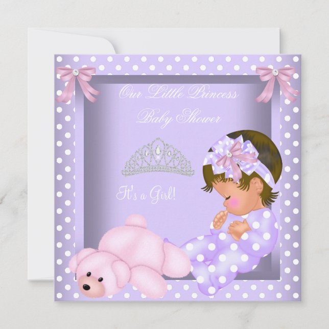 Little Princess Baby Shower Girl Lavender Rosa Inbjudningar (Framsida)