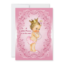 Little Princess Baby Shower Guld Krona Rosa Ram