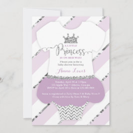 Little Princess Baby Shower Inbjudan, Faux Glitter Inbjudningar