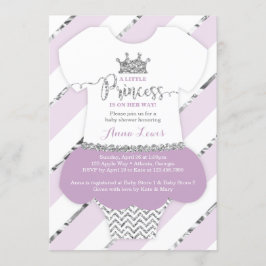 Little Princess Baby Shower Inbjudan, Faux Glitter Inbjudningar