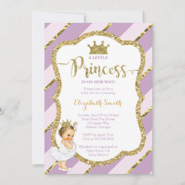 Little Princess Baby Shower Inbjudan, Faux Glitter Inbjudningar