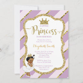 Little Princess Baby Shower Inbjudan, Faux Glitter Inbjudningar
