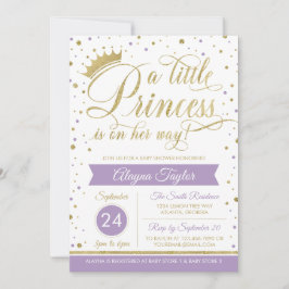 Little Princess Baby Shower Inbjudan, Faux Glitter Inbjudningar