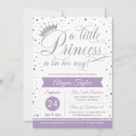 Little Princess Baby Shower Inbjudan, Faux Glitter Inbjudningar