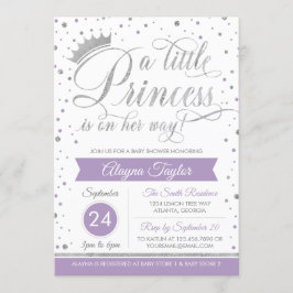 Little Princess Baby Shower Inbjudan, Faux Glitter Inbjudningar