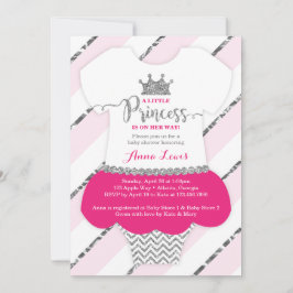 Little Princess Baby Shower Inbjudan, Faux Glitter Inbjudningar