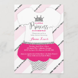 Little Princess Baby Shower Inbjudan, Faux Glitter Inbjudningar