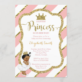 Little Princess Baby Shower Inbjudan, Faux Glitter Inbjudningar