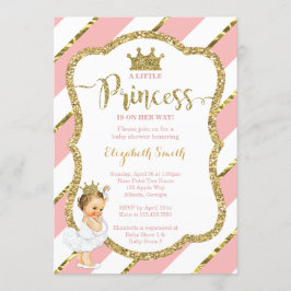 Little Princess Baby Shower Inbjudan, Faux Glitter Inbjudningar