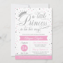 Little Princess Baby Shower Inbjudan, Faux Glitter Inbjudningar