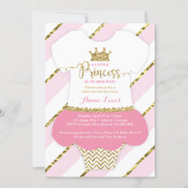 Little Princess Baby Shower Inbjudan, Faux Glitter Inbjudningar