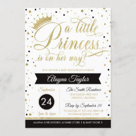 Little Princess Baby Shower Inbjudan, Faux Glitter Inbjudningar