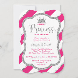 Little Princess Baby Shower Inbjudan, Faux Glitter Inbjudningar